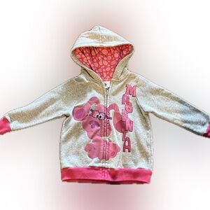 Blue’s Clues Magenta Zip-Up Hoodie – Girl’s 2T – Pink & Gray